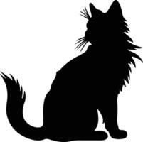 balinese gatto nero silhouette vettore