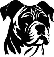 americano bulldog nero silhouette vettore