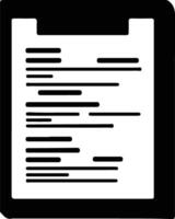 documento icona nero silhouette vettore