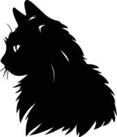 ragamuffin gatto silhouette ritratto vettore
