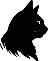 russo bianca nero e soriano gatto silhouette ritratto vettore