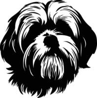 lhasa apso silhouette ritratto vettore