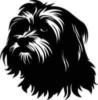 tibetano terrier silhouette ritratto vettore