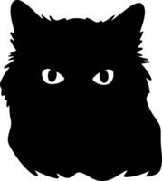 esotico capelli corti gatto silhouette ritratto vettore