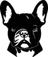 francese bulldog silhouette ritratto vettore