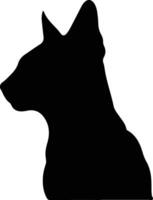 punto colore capelli corti gatto silhouette ritratto vettore
