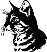 dai piedi neri gatto silhouette ritratto vettore
