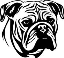 bulldog silhouette ritratto vettore