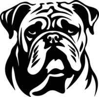 bulldog silhouette ritratto vettore