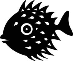 Blowfish silhouette ritratto vettore