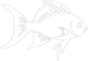 dinichthys schema silhouette vettore