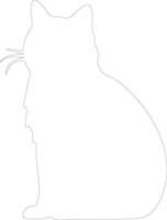 Britannico capelli corti gatto schema silhouette vettore