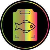 pesce cucinando glifo dovuto colore icona vettore
