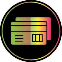 credito carta pagamento glifo dovuto colore icona vettore