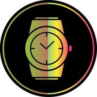 elegante orologio glifo dovuto colore icona vettore
