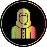 islamico donna glifo dovuto colore icona vettore