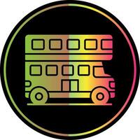 Doppio autobus glifo dovuto colore icona vettore