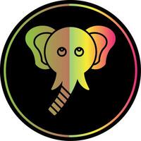elefante glifo dovuto colore icona vettore