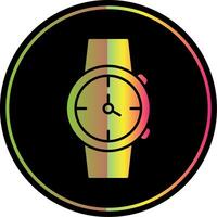 orologio glifo dovuto colore icona vettore
