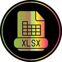 xlsx glifo dovuto colore icona vettore