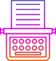 icona del gradiente della linea della macchina da scrivere vettore
