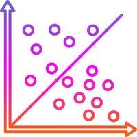 spargimento grafico linea pendenza icona vettore