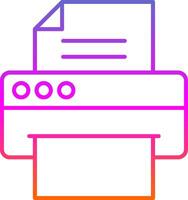 icona del gradiente della linea della stampante vettore