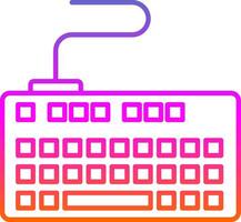 icona del gradiente della linea della tastiera vettore