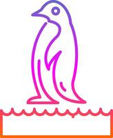 pinguino linea pendenza icona vettore