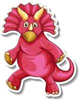 adesivo personaggio dei cartoni animati dinosauro triceratopo vettore