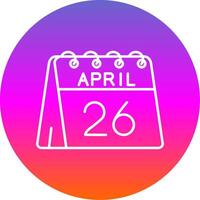 26th di aprile linea pendenza cerchio icona vettore