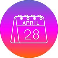 28th di aprile linea pendenza cerchio icona vettore