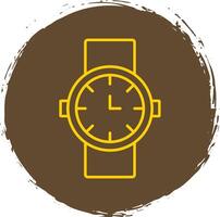 orologio linea cerchio giallo icona vettore