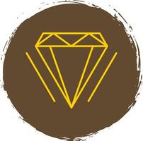 diamante linea cerchio giallo icona vettore