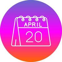 20 di aprile linea pendenza cerchio icona vettore