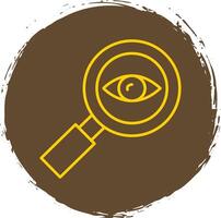 oftalmologia linea cerchio giallo icona vettore