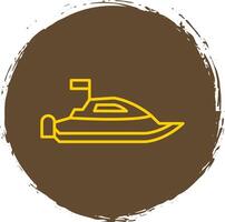 velocità barca linea cerchio giallo icona vettore