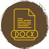 docx linea cerchio giallo icona vettore