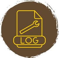 log formato linea cerchio giallo icona vettore