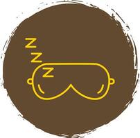 addormentato maschera linea cerchio giallo icona vettore