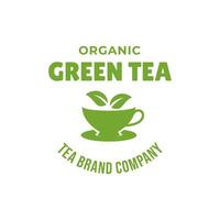 naturale verde tè tazza per logo design concetto modificabile. vettore