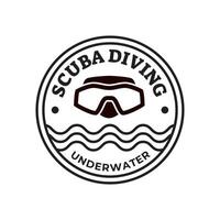 autorespiratore immersione vettore logo design illustrazione di sotto acqua nuoto attrezzatura