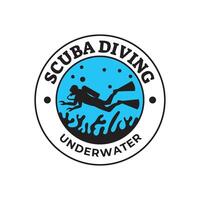autorespiratore immersione logo disegno, Perfetto per immersione scuola e sotto acqua avventura logo design vettore