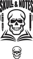 libro e cranio logo vettore