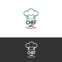 a doppia tematica capocuoco logo design illustrazione per culinario il branding nel nero e bianca vettore