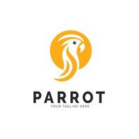 creativo pappagallo logo design nel arancia e bianca per il branding scopi vettore