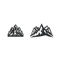 gemello nero e bianca montagna icone che rappresentano all'aperto avventura temi vettore