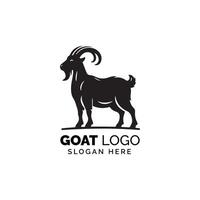 dettagliato nero e bianca capra logo design per azienda il branding vettore