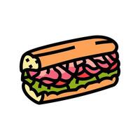 Sandwich veloce cibo colore icona vettore illustrazione