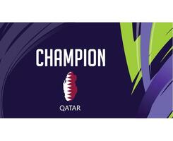 Qatar campione bandiera carta geografica asiatico nazioni 2023 emblema squadre paesi asiatico calcio simbolo logo design vettore illustrazione